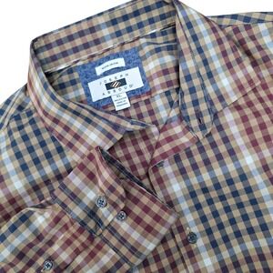 Joseph Abboud Non Iron Plaid Button Down Shirt XL Mens‎ 100% Cotton Long Sleeve